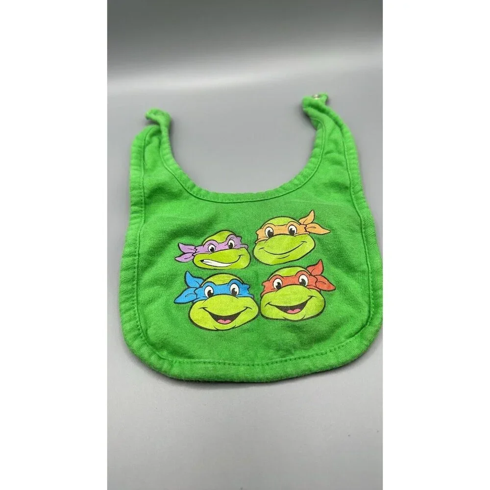 2017 TMNT Teenage Mutant Ninja Turtles Infant Baby Bib One Size Viacom RARE READ